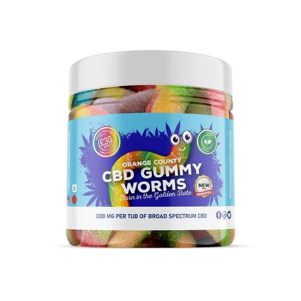 Orange County 1200mg CBD Gummy Worms - Small Pack £29.99